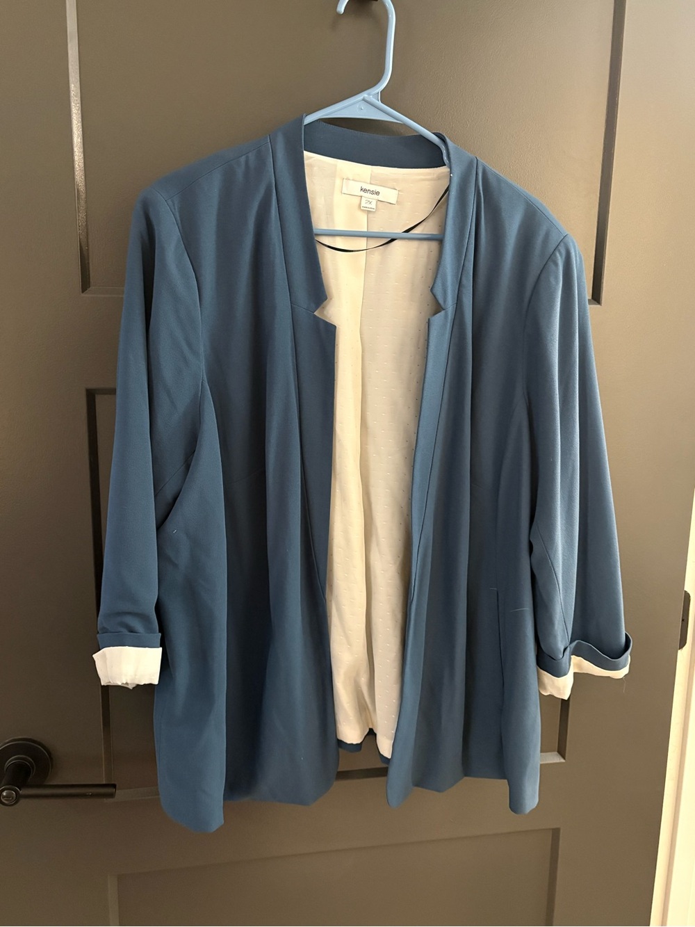 Kensie Blue Jacket with White Trim